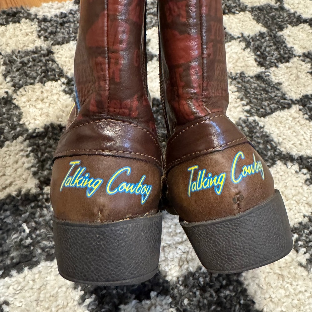 Sheriff Woody Brown Cowboy Boots Kids Zip Up Disney - Picture 4 of 6